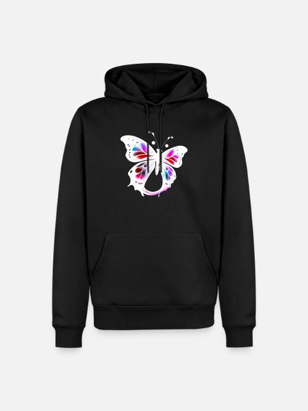 Mehrfarbiger Schmetterling - Männer Premium Bio Hoodie - Schwarz