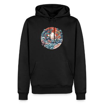 Chinesische Folklore - Männer Premium Bio Hoodie - Schwarz - Vorne - Nico (187cm)