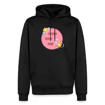 1990s Legend - Men’s Premium Organic Hoodie - black - Front - Nico (187cm)