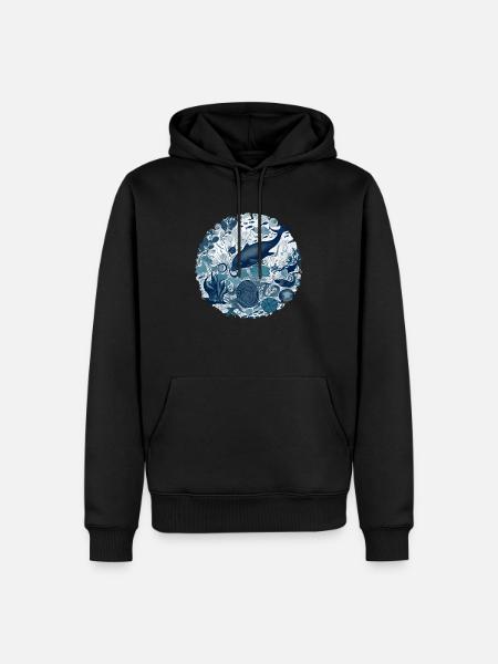 Wunder des Ozeans - Männer Premium Bio Hoodie - Schwarz