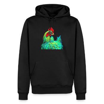 Pop Art Huhn Bauernhof Tiere Farbenfroh Natur - Männer Premium Bio Hoodie - Schwarz - Vorne - Nico (187cm)