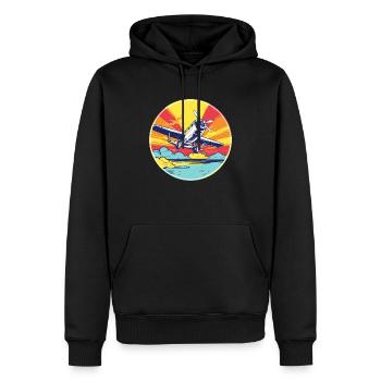 Avion de loisirs - Sweat à capuche Premium bio Homme - noir - Devant - Nico (187cm)