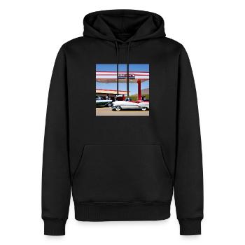 C04 - Männer Premium Bio Hoodie - Schwarz - Vorne - Nico (187cm)