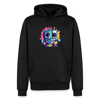 Blockieren Sie den kawaiianischen Roboter - Männer Premium Bio Hoodie - Schwarz - Vorne - Nico (187cm)