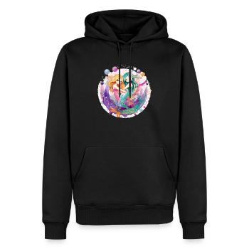 Nixen - Männer Premium Bio Hoodie - Schwarz - Vorne - Nico (187cm)