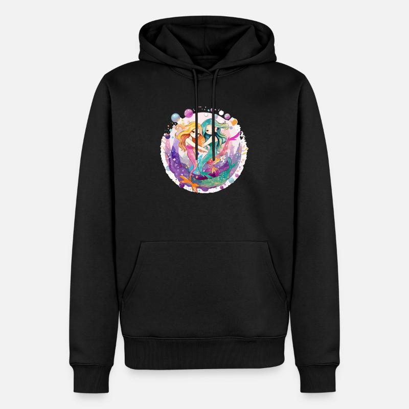 Les sirènes - Sweat à capuche Premium bio Homme - noir