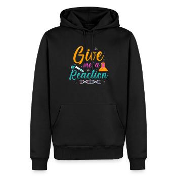 Give Me a Reaction - Funny Science Lover - Männer Premium Bio Hoodie - Schwarz - Vorne - Nico (187cm)