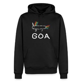 Goa Einhorn Techno - Männer Premium Bio Hoodie - Schwarz - Vorne - Nico (187cm)