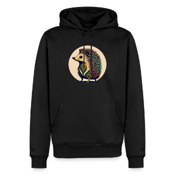Igel - Männer Premium Bio Hoodie - Schwarz - Vorne - Nico (187cm)