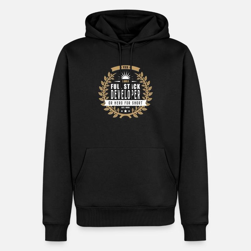 Full Stack Developer hell - Männer Premium Bio Hoodie - Schwarz