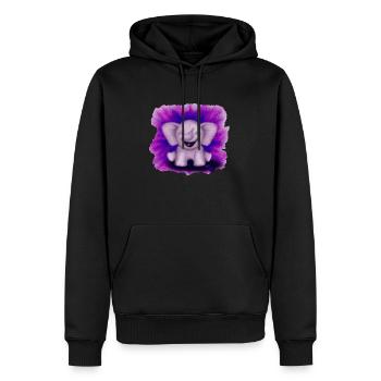 lachender elefant - Männer Premium Bio Hoodie - Schwarz - Vorne - Nico (187cm)