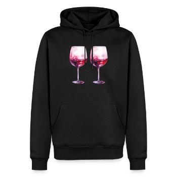 weingläser - Männer Premium Bio Hoodie - Schwarz - Vorne - Nico (187cm)