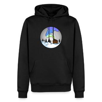 WINTERHAUS - Männer Premium Bio Hoodie - Schwarz - Vorne - Nico (187cm)