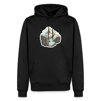 Randonnées en montagne - Sweat à capuche Premium bio Homme - noir - Devant - Nico (187cm)