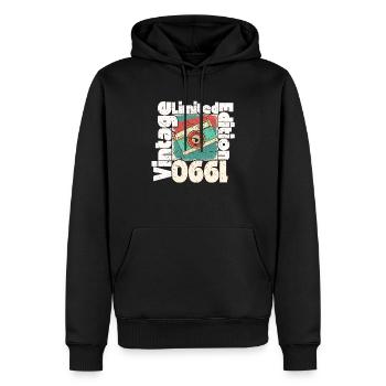 Vintage Limitierte Auflage 1990 - Männer Premium Bio Hoodie - Schwarz - Vorne - Nico (187cm)