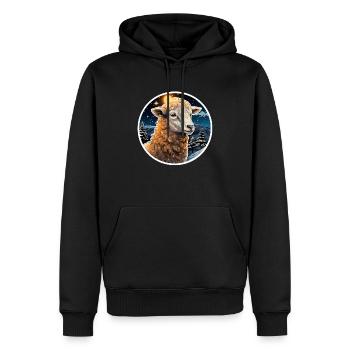 Laine d’hiver - Sweat à capuche Premium bio Homme - noir - Devant - Nico (187cm)