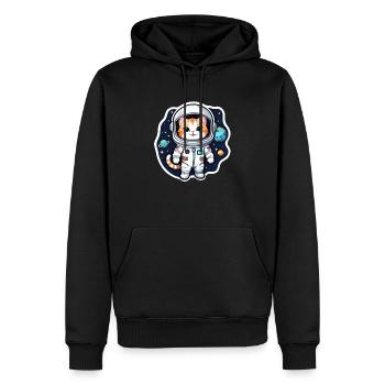 Astronaut Cat - Space - Men’s Premium Organic Hoodie - black - Front - Nico (187cm)