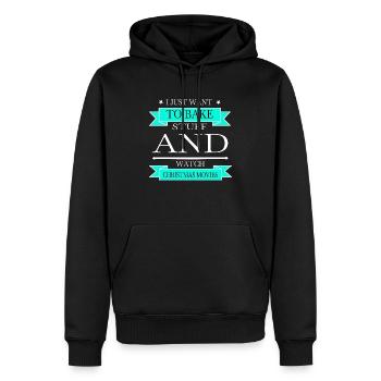 dino bike moon dinosaur moon christmas tree pastry - Männer Premium Bio Hoodie - Schwarz - Vorne - Nico (187cm)