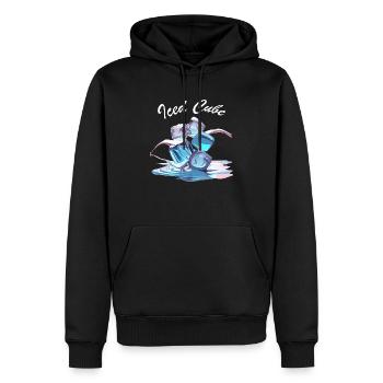 Chrom Eiswürfel - Männer Premium Bio Hoodie - Schwarz - Vorne - Nico (187cm)