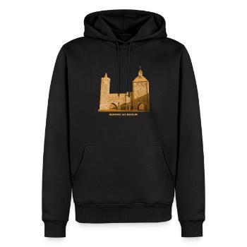 Bernau bei Berlin Steintor Barnim Brandenburg - Männer Premium Bio Hoodie - Schwarz - Vorne - Nico (187cm)