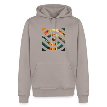 Vintage Achtziger Shirts Design Weihnachtsgeschenk - Männer Premium Bio Hoodie - Taupe - Vorne - Nico (187cm)