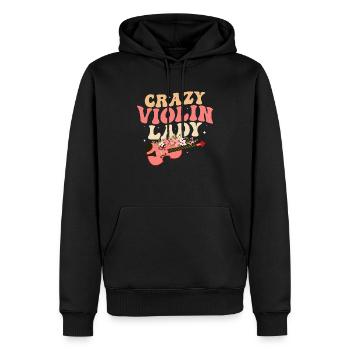 Crazy Violin Lady Violoniste Orchestre - Sweat à capuche Premium bio Homme - noir - Devant - Nico (187cm)