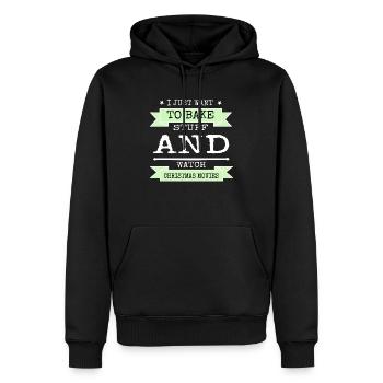 dinosaur tshirt pastry chef christmas vacation - Männer Premium Bio Hoodie - Schwarz - Vorne - Nico (187cm)