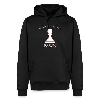 pion d’échecs - Sweat à capuche Premium bio Homme - noir - Devant - Nico (187cm)