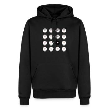 Schaf - Männer Premium Bio Hoodie - Schwarz - Vorne - Nico (187cm)