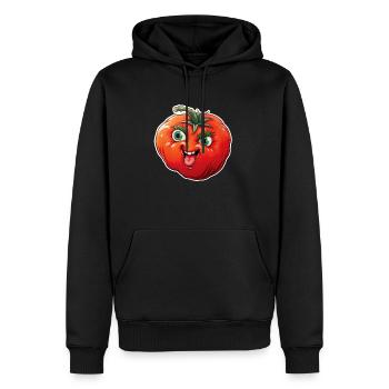 Tomate heureuse - Sweat à capuche Premium bio Homme - noir - Devant - Nico (187cm)