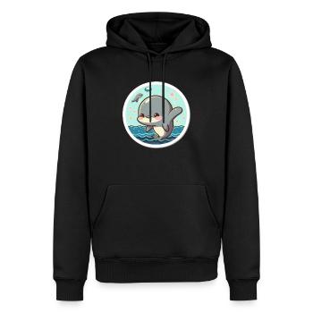 Wal-Liebhaber - Männer Premium Bio Hoodie - Schwarz - Vorne - Nico (187cm)