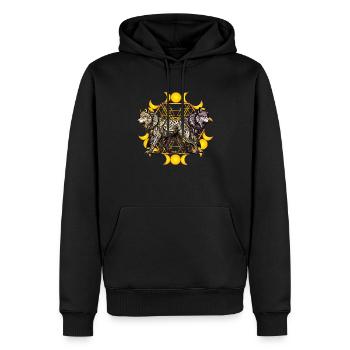 Mondphasen für das Sternzeichen Zwillinge - Männer Premium Bio Hoodie - Schwarz - Vorne - Nico (187cm)