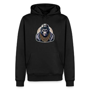 Gorilla mit Goldkette - Männer Premium Bio Hoodie - Schwarz - Vorne - Nico (187cm)