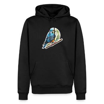 Wellensittich blau - Männer Premium Bio Hoodie - Schwarz - Vorne - Nico (187cm)
