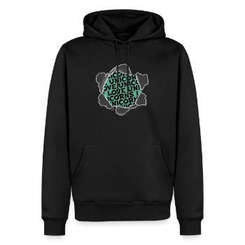 Drôle Génial Licorne Illustrations Déclaration - Sweat à capuche Premium bio Homme - noir - Devant - Nico (187cm)