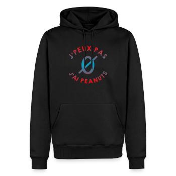 j'peux pas, j'ai peanuts - Sweat à capuche Premium bio Homme - noir - Devant - Nico (187cm)