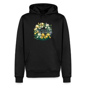 Mama EST 2024 - Männer Premium Bio Hoodie - Schwarz - Vorne - Nico (187cm)