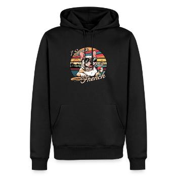 Französische Bulldogge - Bulldogge - Haushund - Männer Premium Bio Hoodie - Schwarz - Vorne - Nico (187cm)