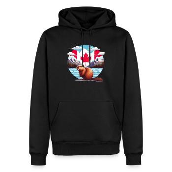 Canada Bieber 6 - Sweat à capuche Premium bio Homme - noir - Devant - Nico (187cm)
