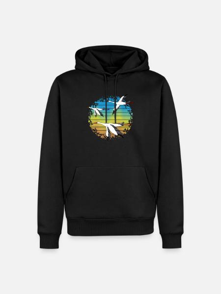 Störche - Männer Premium Bio Hoodie - Schwarz