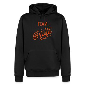 Team Braut Orange Hochzeit Bachelorette Handgeschrieben - Männer Premium Bio Hoodie - Schwarz - Vorne - Nico (187cm)