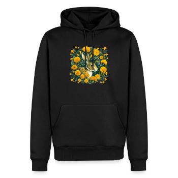 Hase - Männer Premium Bio Hoodie - Schwarz - Vorne - Nico (187cm)