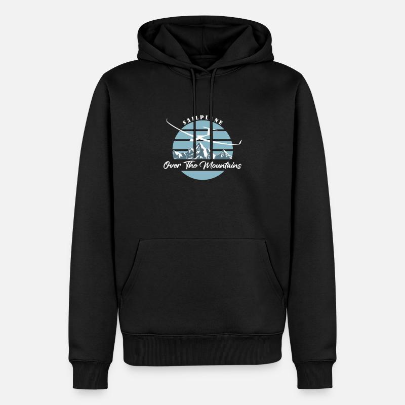 OVER THE MOUNTAINS - Sweat à capuche Premium bio Homme - noir
