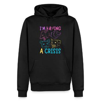 Possum Meme I'm Having A Crisis Opossum - Men’s Premium Organic Hoodie - black - Front - Nico (187cm)