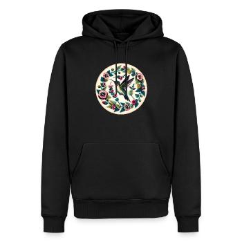 Kolibri - Männer Premium Bio Hoodie - Schwarz - Vorne - Nico (187cm)