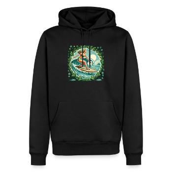 Surfeuse - Sweat à capuche Premium bio Homme - noir - Devant - Nico (187cm)