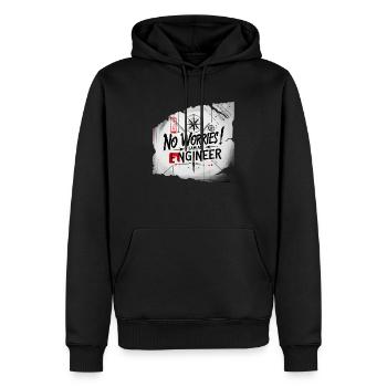 ein Ingenieur - Männer Premium Bio Hoodie - Schwarz - Vorne - Nico (187cm)