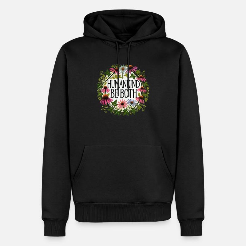 Der Mensch ist beides - Männer Premium Bio Hoodie - Schwarz