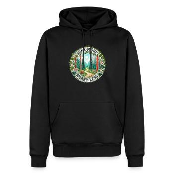 Randonnez plus, vous inquiétez moins, - Sweat à capuche Premium bio Homme - noir - Devant - Nico (187cm)
