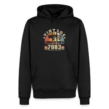 Vintage 2003 Legend Born - Sweat à capuche Premium bio Homme - noir - Devant - Nico (187cm)